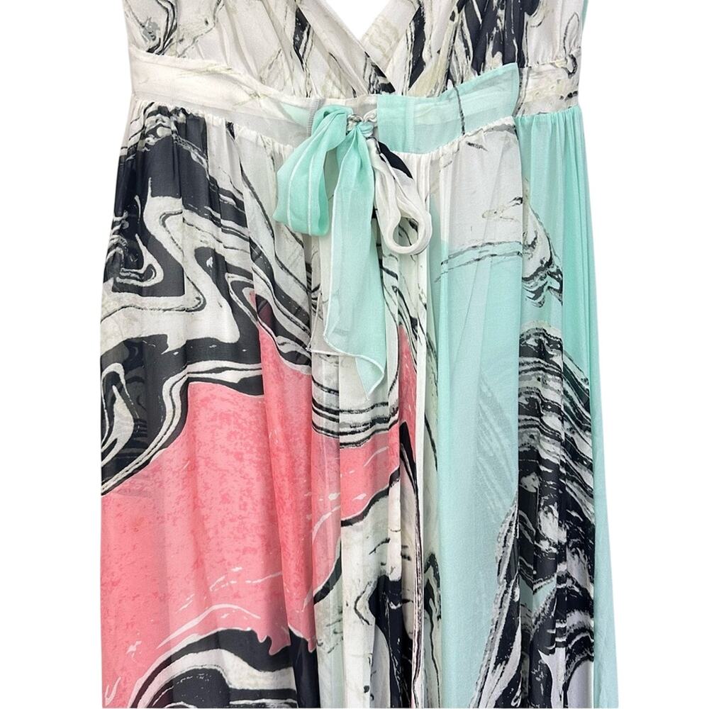 Diane Von Furstenberg Jolie Turquoise Silk A-Line Midi Dress Size 2 Resortwear - Picture 6 of 16